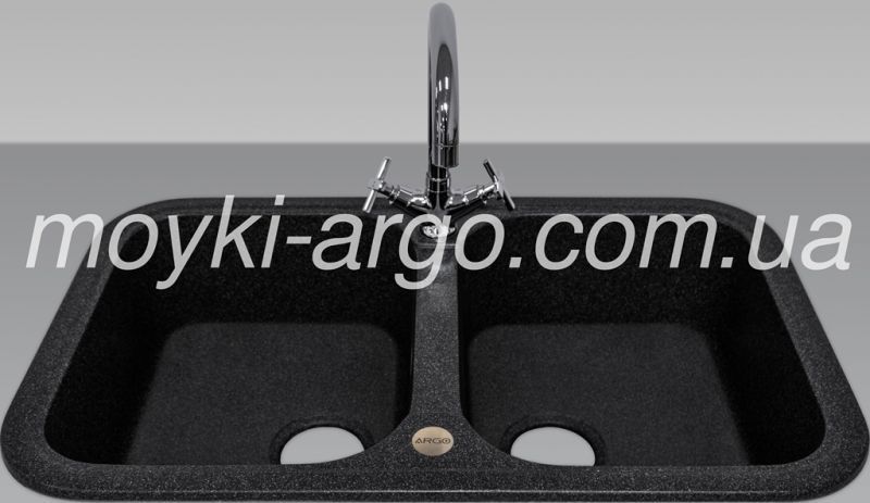 Гранітна мийка Argo Gemelli чорна 1062 фото
