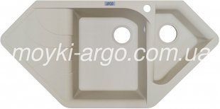 Гранітна мийка Argo Angolo ivory 1190 фото