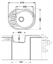 Гранітна мийка Argo Ovale коричнева 1035 фото