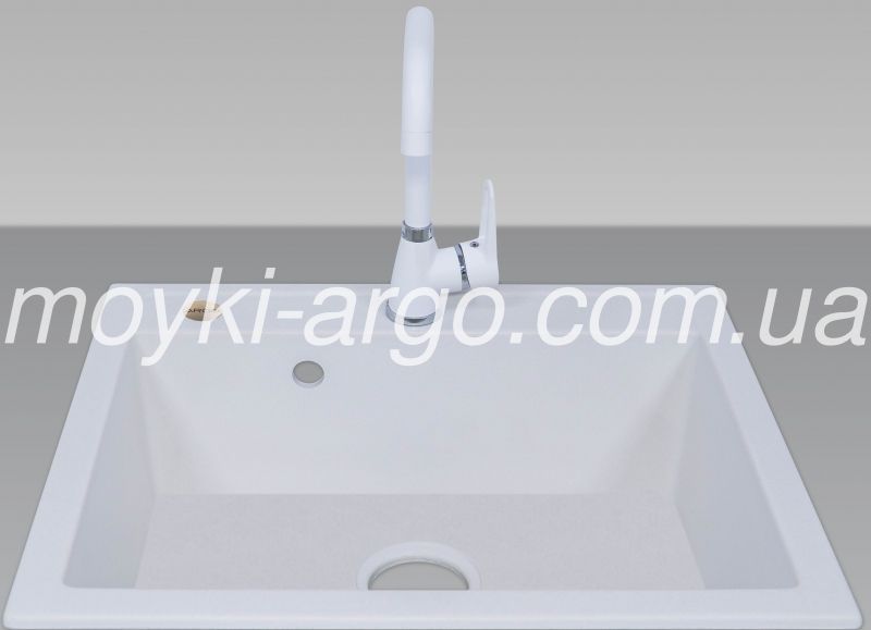 Гранітна мийка Argo Cubo біла 1046 фото